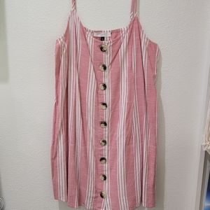 Pink and White Cotton Dress